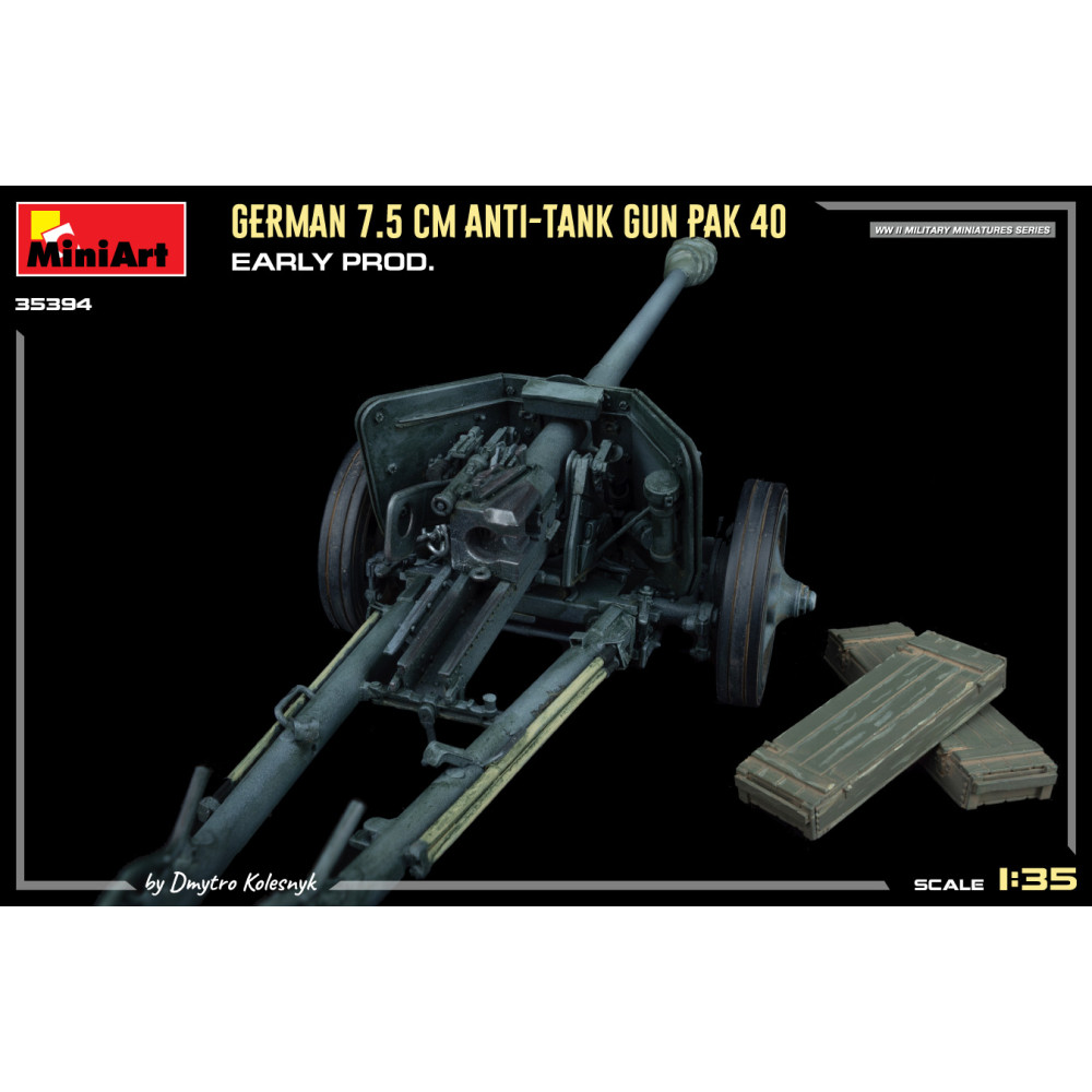 Miniart 35394 1 35 German 7 5cm Anti Tank Gun Pak 40 Early Prod