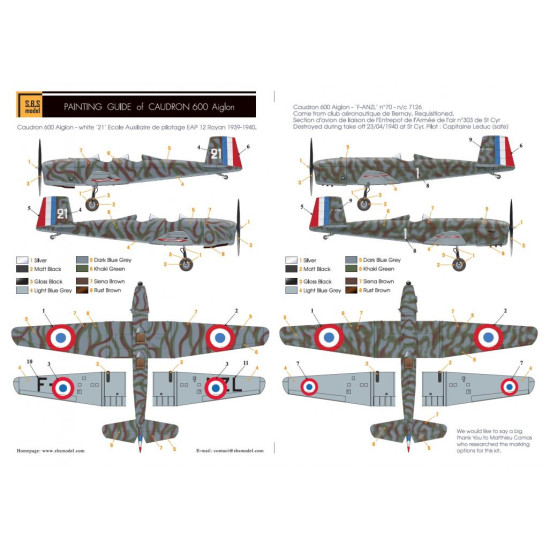 SBS 7014 1 72 Caudron C 600 Aiglon Armee De L Air Full Kit Resin Model Kit