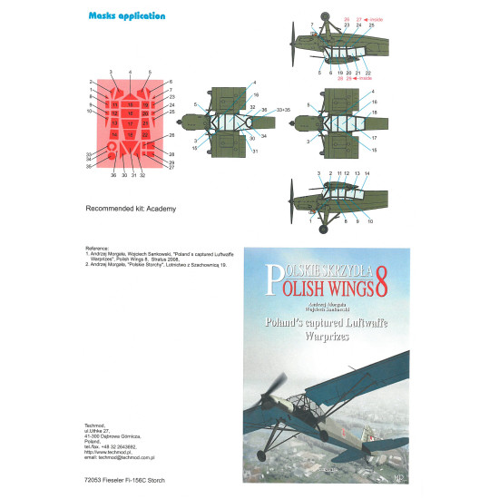 Techmod 72053 1 72 Fieseler Fi 156C Storch 1940 Aircraft Wet Decal W Mask