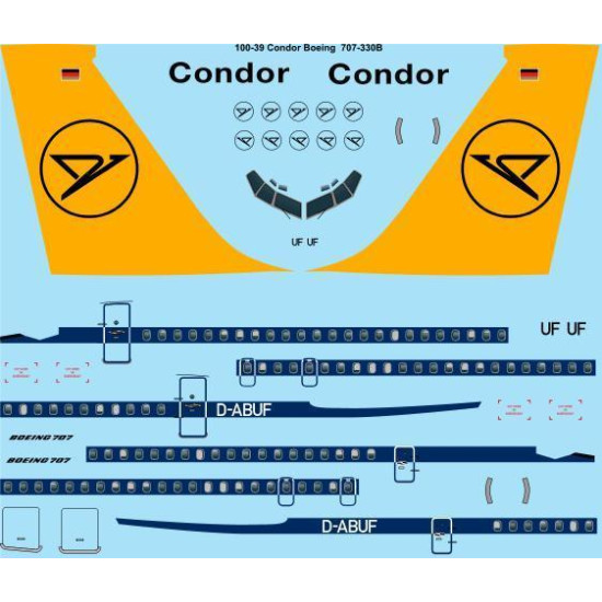 26Decals 100-39 1/100 Condor Boeing 707-330B laser decal 26Decals 100-39 1/100 Condor Boeing 707-330B laser decal