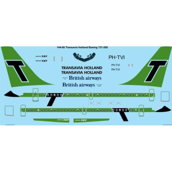 26Decals 144-06 1/144 Transavia Holland Boeing 737-200 laser decal 26Decals 144-06 1/144 Transavia Holland Boeing 737-200 laser decal