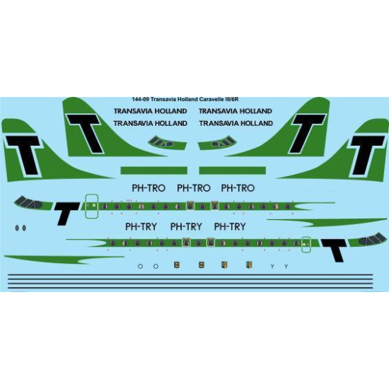 26Decals 144-09 1/144 Transavia Holland Caravelle 3 / 6R laser decal - for Airfix kit