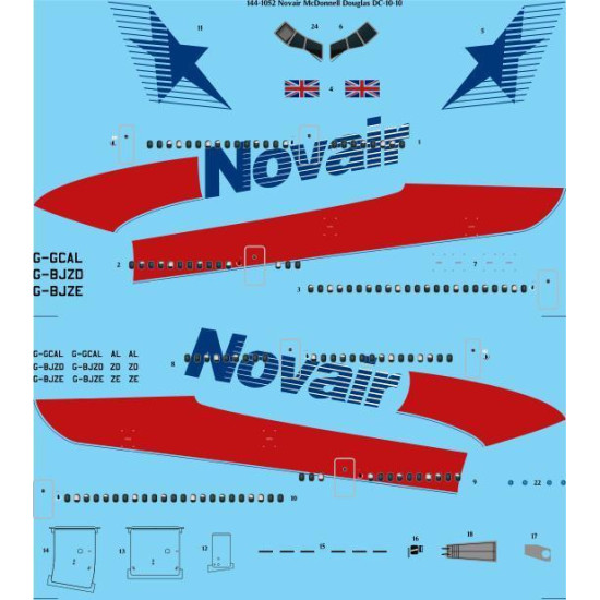 26Decals 144-1052 1/144 Novair DC-10-10 laser decal