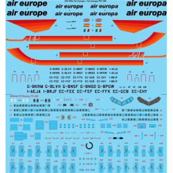 26Decals 144-1056 1/144 Air Europe/Air Europa 757-200 laser decal with screen print details - for Zvezda kit