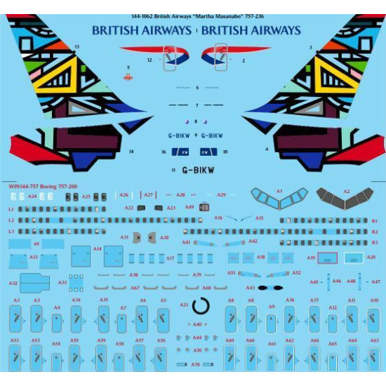 26Decals 144-1062 1/144 British Airways Martha Masanabo 757-236 laser decal with screen print details - for Zvezda