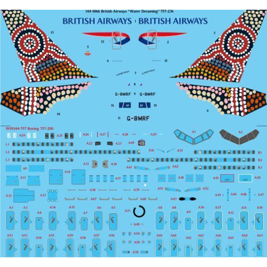 26Decals 144-1066 1/144 British Airways Water Dreaming 757-236 laser decal with screen print details - for Zvezda