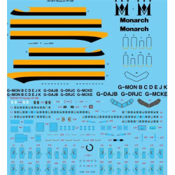 26Decals 144-1071 1/144 Monarch 757-200 laser decal with screen print details - for Zvezda kit
