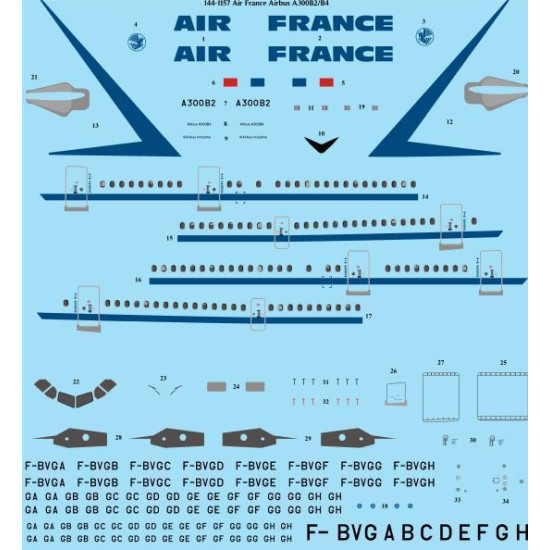 26Decals 144-1157 1/144 Air France Delivery Airbus A300B2/B4 laser decal 26Decals 144-1157 1/144 Air France Delivery Airbus A300B2/B4 laser decal
