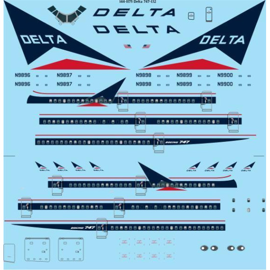 26Decals 144-1175 1/144 Delta 747-132 laser decal 26Decals 144-1175 1/144 Delta 747-132 laser decal
