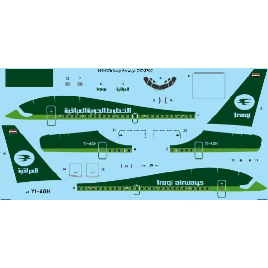 26Decals 144-1176 1/144 Iraqi Airways 737-270C laser decal - for Airfix kit 26Decals 144-1176 1/144 Iraqi Airways 737-270C laser decal - for Airfix kit