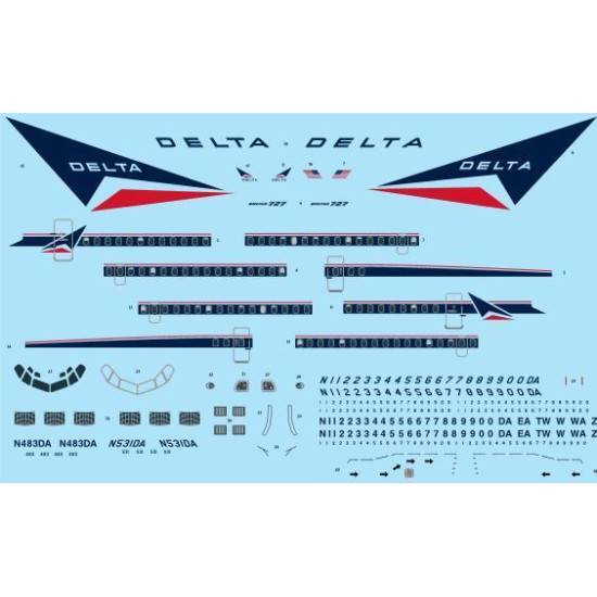 26Decals 144-1202 1/144 Delta Boeing 727-232/Adv Laser decal 26Decals 144-1202 1/144 Delta Boeing 727-232/Adv Laser decal