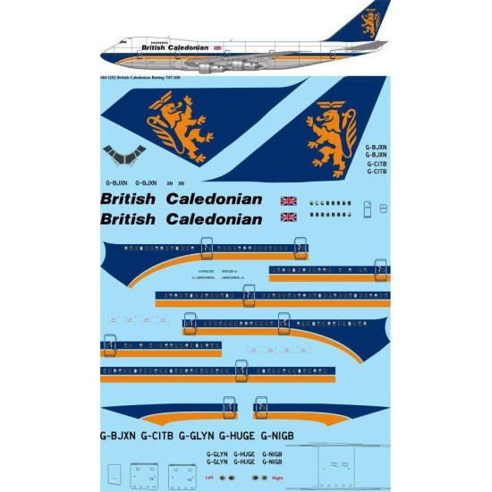 26Decals 144-1252 1/144 British Caledonian Boeing 747-200 laser decal