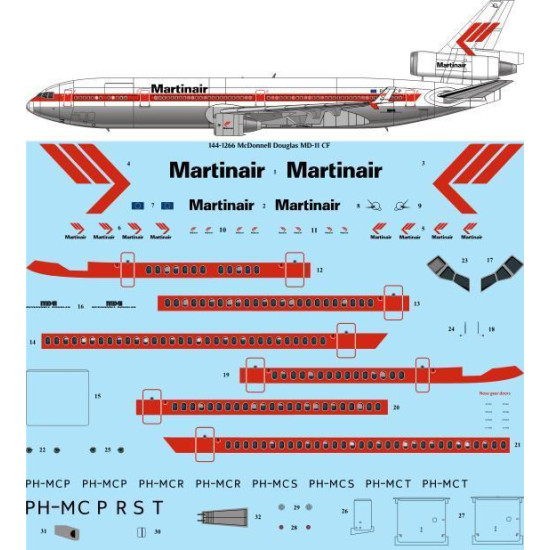 26Decals 144-1266 1/144 Martinair McDonnell Douglas MD-11 CF Laser decal