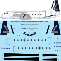 26Decals 144-1294 1/144 British Independent Airways Hawker Siddeley HS-748 laser decal