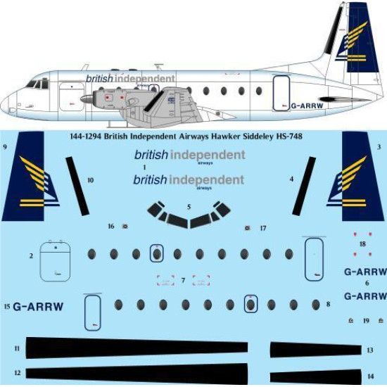 26Decals 144-1294 1/144 British Independent Airways Hawker Siddeley HS-748 laser decal 26Decals 144-1294 1/144 British Independent Airways Hawker Siddeley HS-748 laser decal