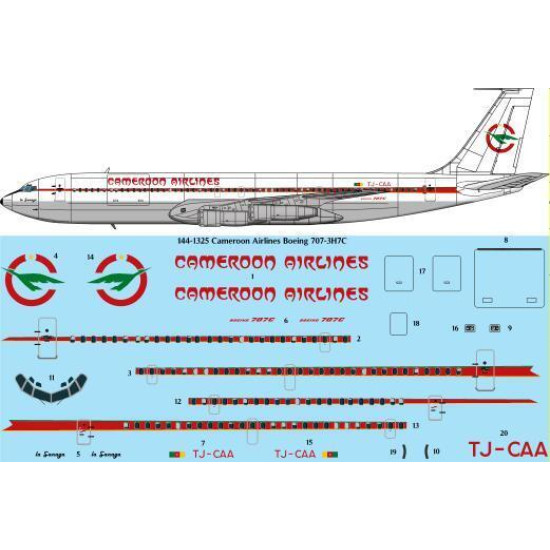 26Decals 144-1325 1/144 Cameroon Airlines Boeing 707-3H7C laser decal
