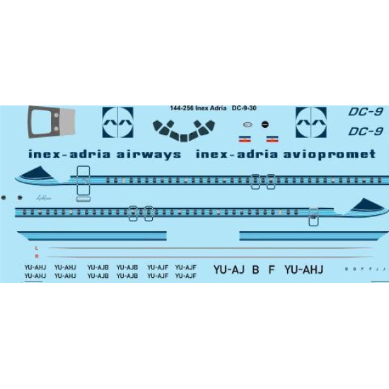 26Decals 144-256 1/144 Inex Adria Airways McDonnell Douglas DC-9-30 laser decal 26Decals 144-256 1/144 Inex Adria Airways McDonnell Douglas DC-9-30 laser decal