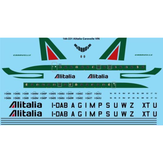 26Decals 144-331 1/144 Alitalia Caravelle VIN Laser decal