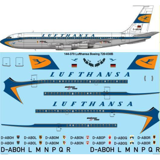 26Decals 144-370 1/144 Lufthansa Boeing 720B laser decal