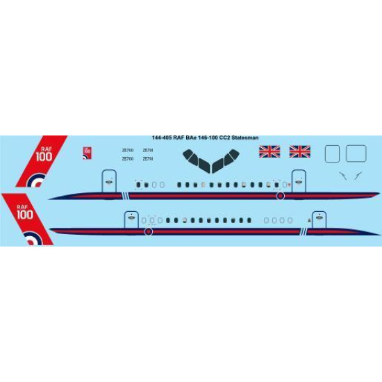 26Decals 144-405 1/144 RAF BAe 146-100 CC2 Statesman laser decal 26Decals 144-405 1/144 RAF BAe 146-100 CC2 Statesman laser decal