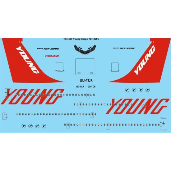 26Decals 144-429 1/144 Young Cargo 707-338C laser decal