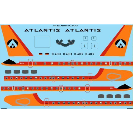 26Decals 144-537 1/144 Atlantis DC-8-63CF Laser decal