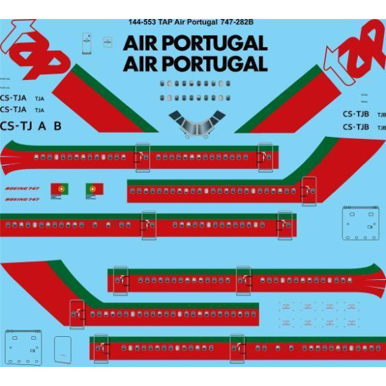 26Decals 144-553 1/144 TAP Air Portugal 747-282B laser decal