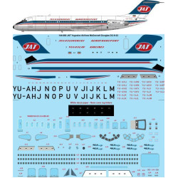 26Decals 144-660 1/144 JAT Yugoslav Airlines McDonnell Douglas DC-9-32 laser decal with screen print details