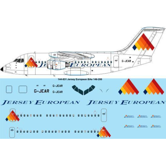 26Decals 144-831 1/144 Jersey European Airways BAe 146-200 laser decal
