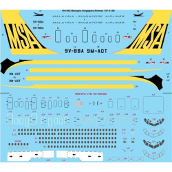 26Decals 144-842 1/144 Malaysia Singapore Airlines Boeing 707-312B laser decal with screen print details
