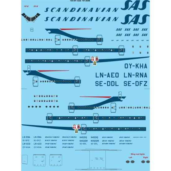 26Decals 144-911 1/144 SAS Scandinavian 747-283B laser decal