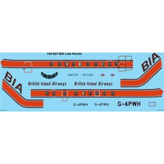 26Decals 144-923 1/144 BIA British Island Airways Handley Page Herald laser decal