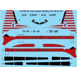 26Decals 144-986 1/144 Air Cape Hawker Siddeley HS-748 laser decal - for Mark 1 kit