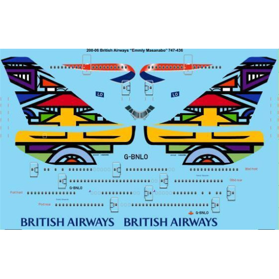 26Decals 200-06 1/200 British Airways Emmly Masanabo Boeing 747-436 laser decal