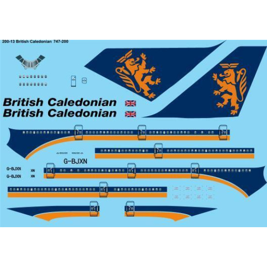26Decals 200-13 1/200 British Caledonian Boeing 747-200 laser decal 1/200 scale 26Decals 200-13 1/200 British Caledonian Boeing 747-200 laser decal 1/200 scale