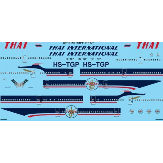26Decals 200-41 1/200 Thai Airways Retro Boeing 747-4D7 laser decal - 1/200 Scale 26Decals 200-41 1/200 Thai Airways Retro Boeing 747-4D7 laser decal - 1/200 Scale