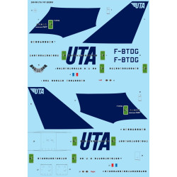 26Decals 200-98 1/200 UTA Boeing 747-2B3BM laser decal laser decal - 1/200 Scale