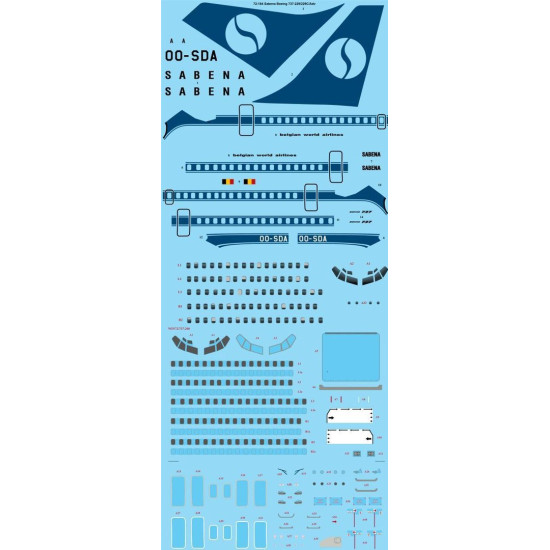 26Decals 72-184 1/72 Sabena delivery 737-229 laser decal with screen print details