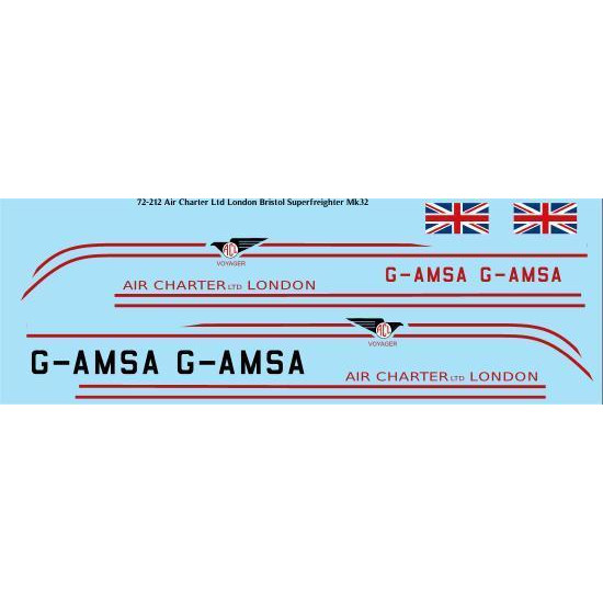 26Decals 72-212 1/72 Air Charter Ltd London Bristol Superfreighter Mk32 laser decal - for Airfix kit 26Decals 72-212 1/72 Air Charter Ltd London Bristol Superfreighter Mk32 laser decal - for Airfix kit