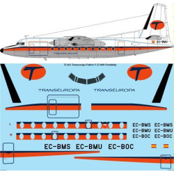 26Decals 72-263 1/72 Transeuropa Fokker F-27-600 laser decal - for Airfix kit