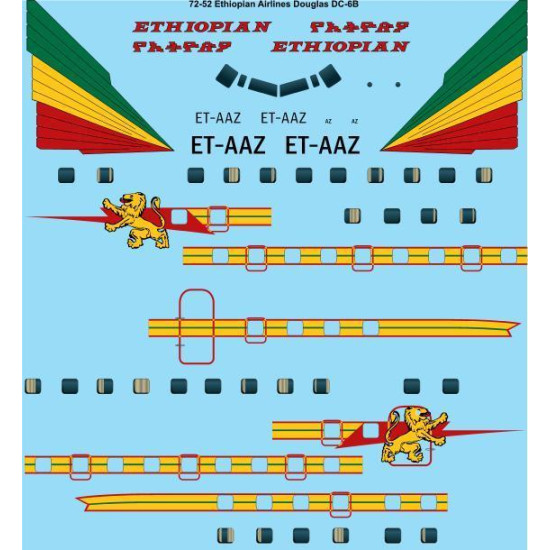 26Decals 72-52 1/72 Ethiopian Airlines Douglas DC-6B laser decal 1/72