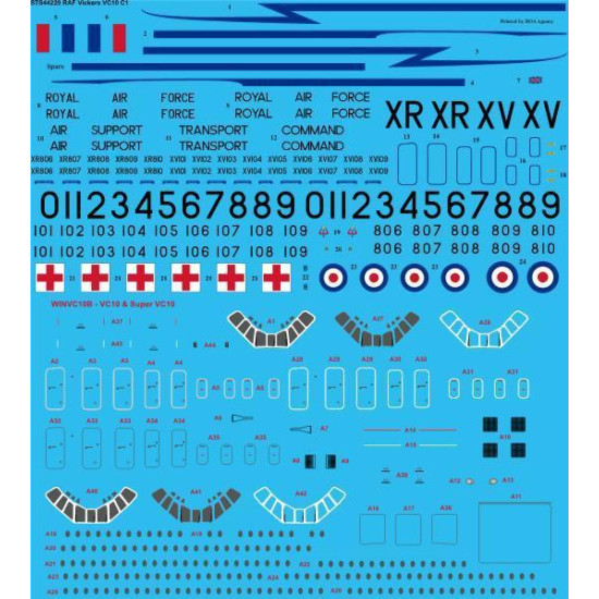 26Decals STS44229 1/144 RAF VC10 C1/C1K screen printed decal