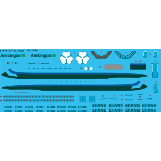 26Decals STS44234 1/144 Aer Lingus 1-11-200 Screen printed decal