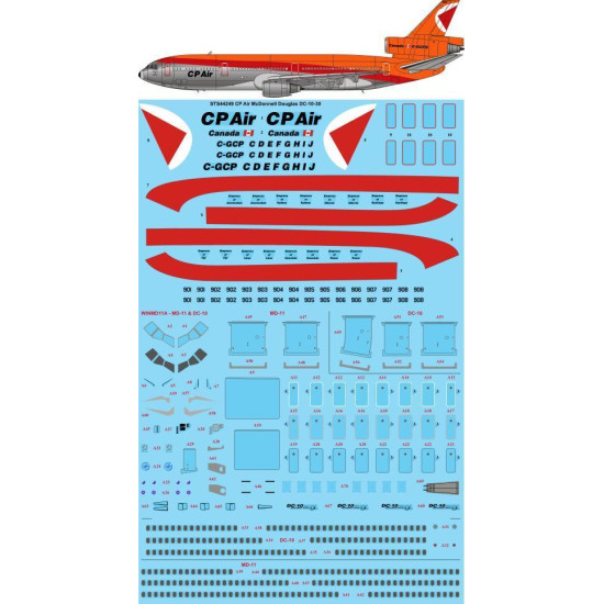 26Decals STS44249 1/144 CP Air DC-10-30 Screen printed decal 26Decals STS44249 1/144 CP Air DC-10-30 Screen printed decal