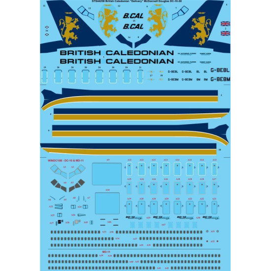 26Decals STS44258 1/144 British Caledonian Delivery McDonnell Douglas DC-10-30 screen printed decal
