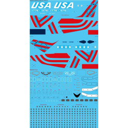 26Decals STS44330 1/144 ONA Bicentennial DC-8-32 N1776R screen printed decal