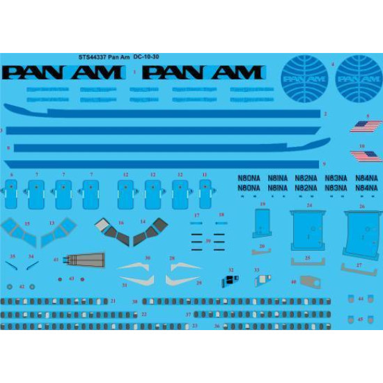 26Decals STS44337 1/144 Pan Am DC-10-30 screen printed decal 26Decals STS44337 1/144 Pan Am DC-10-30 screen printed decal