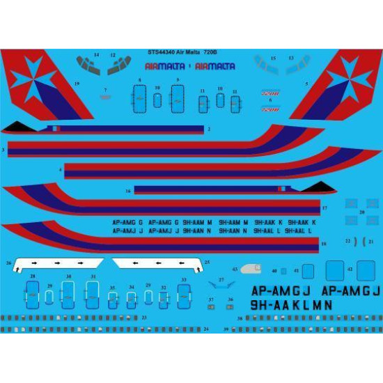 26Decals STS44340 1/144 Air Malta 720B Screen printed decal