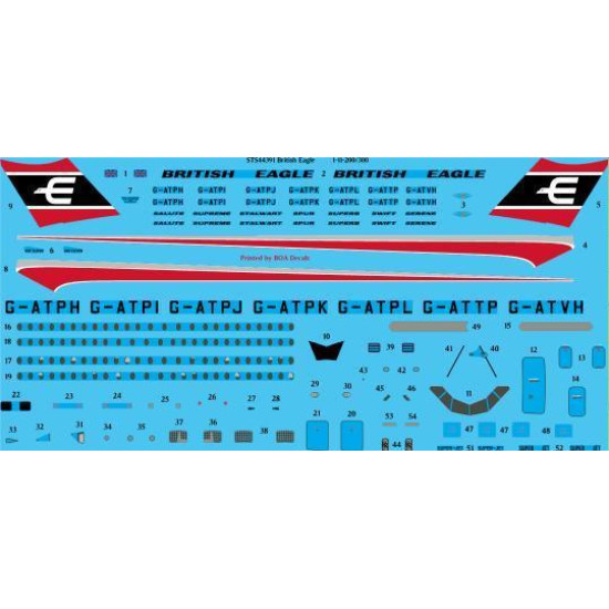 26Decals STS44391 1/144 British Eagle 1-11-200,300 Screen printed decal 26Decals STS44391 1/144 British Eagle 1-11-200,300 Screen printed decal