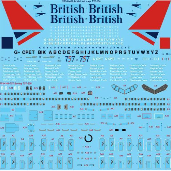 26Decals STS44408 1/144 British Airways 757-236 Screen printed decal - for Zvezda kit